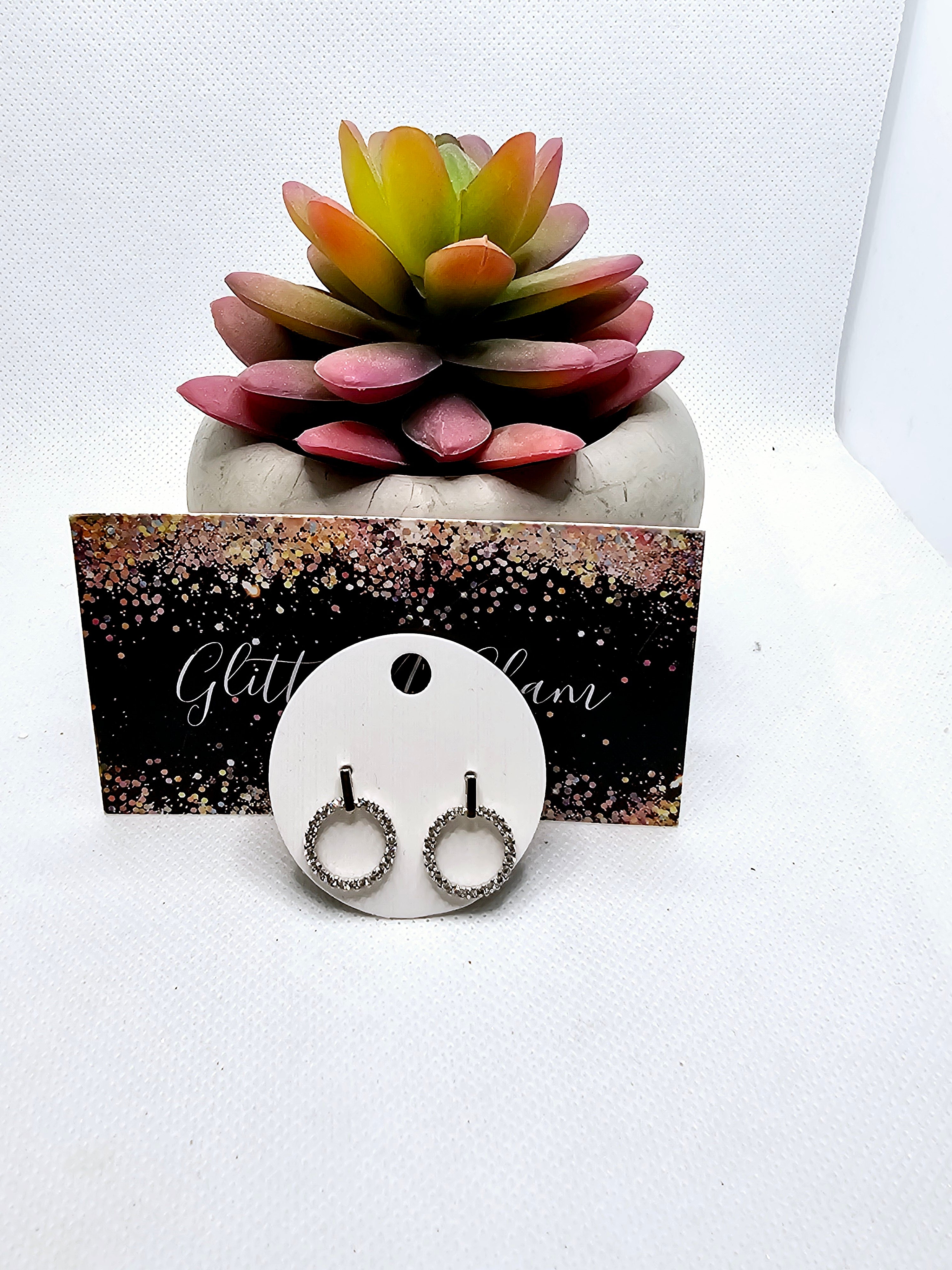 2552 Silver Bling Dangle Earrings