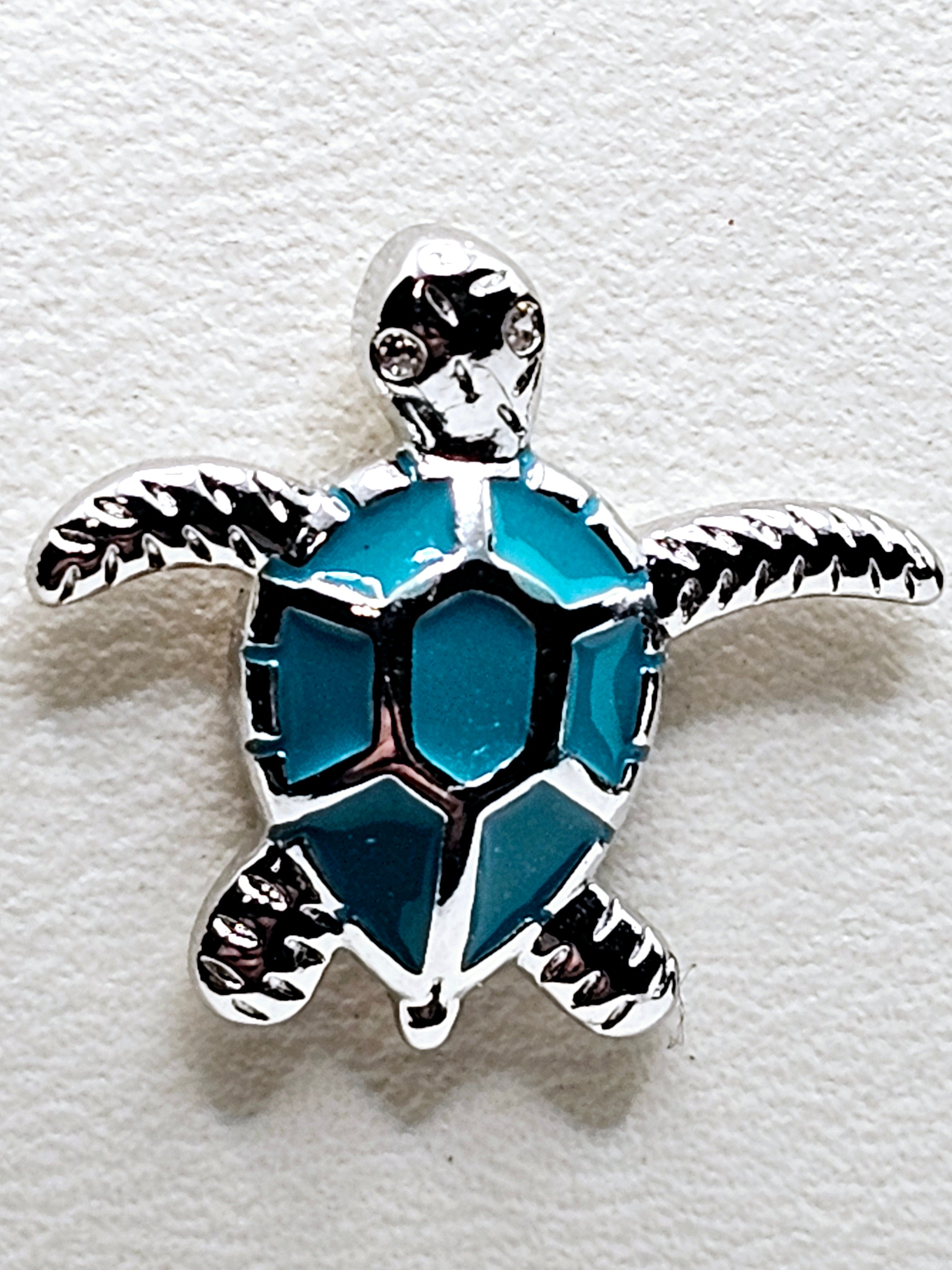 2517 Teal Sea Turtle Stud Earrings