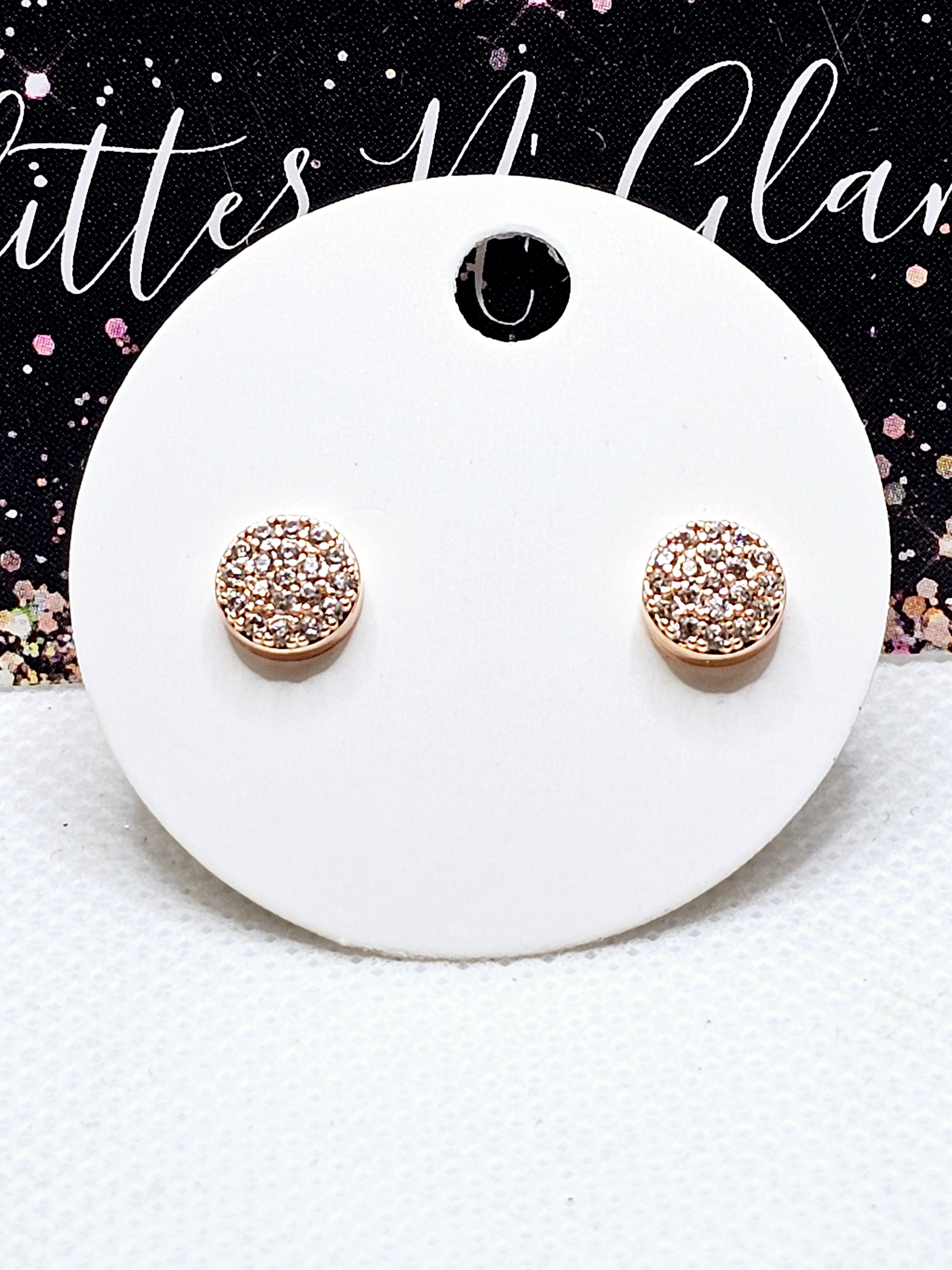 2545 Rosegold Mini Stud Earrings with Bling