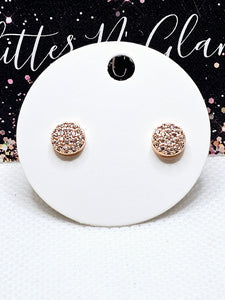 2545 Rosegold Mini Stud Earrings with Bling