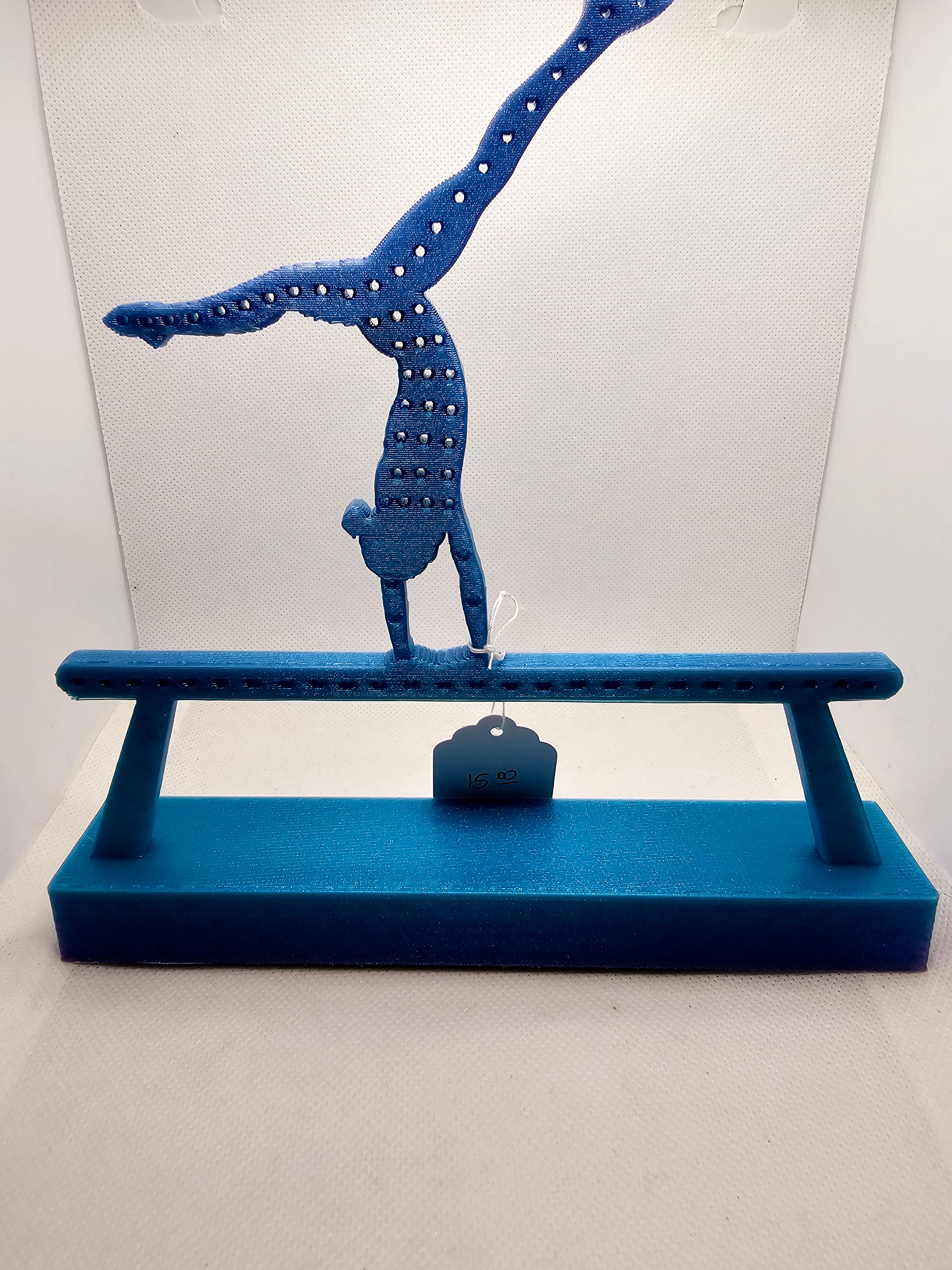 3D Gymnastics Earring Holder Teal and Purple