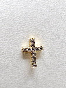 2575 Gold Cross Stud Earrings with Bling