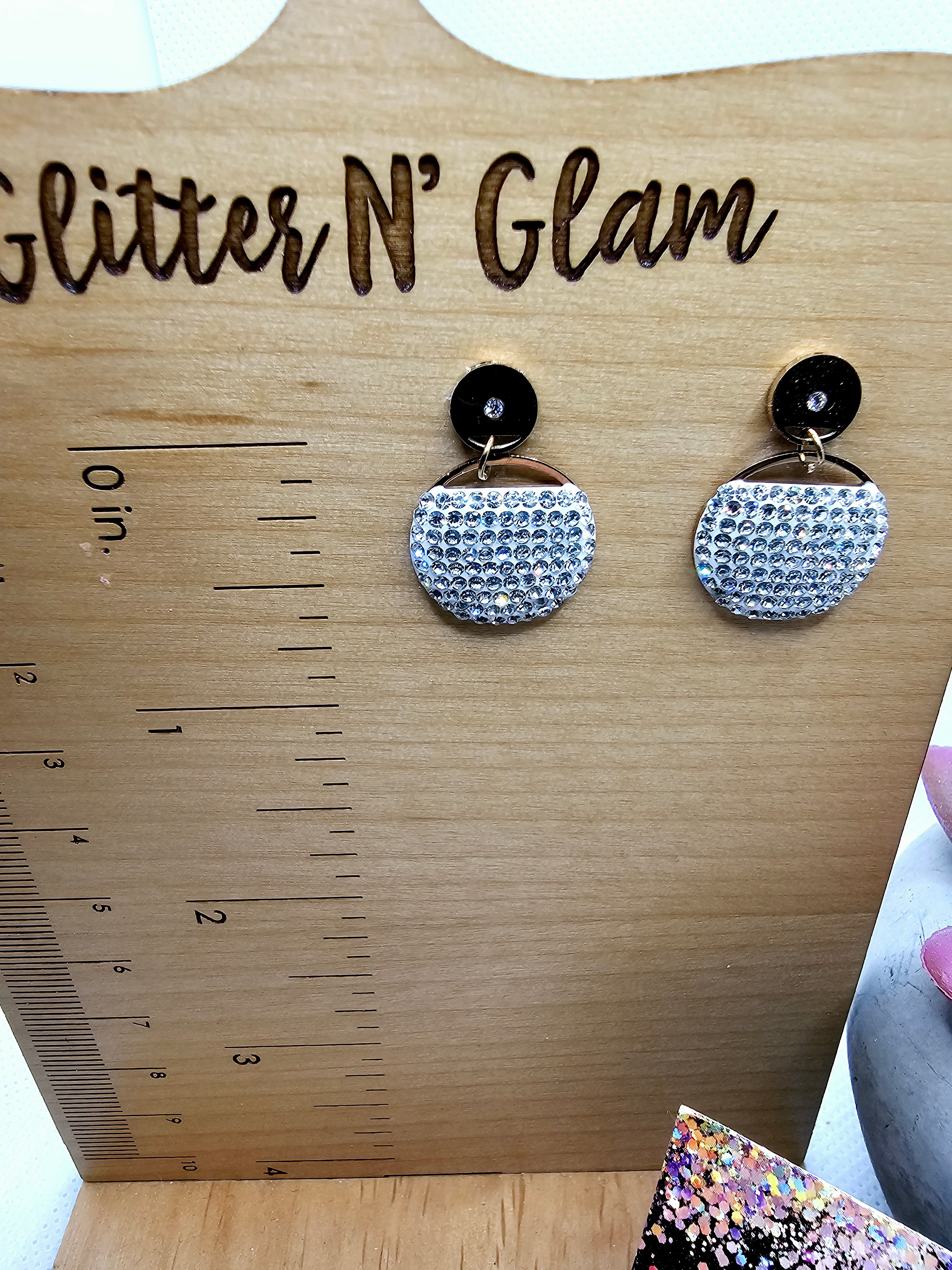 2586 Rosegold and Bling Dangle Earrings