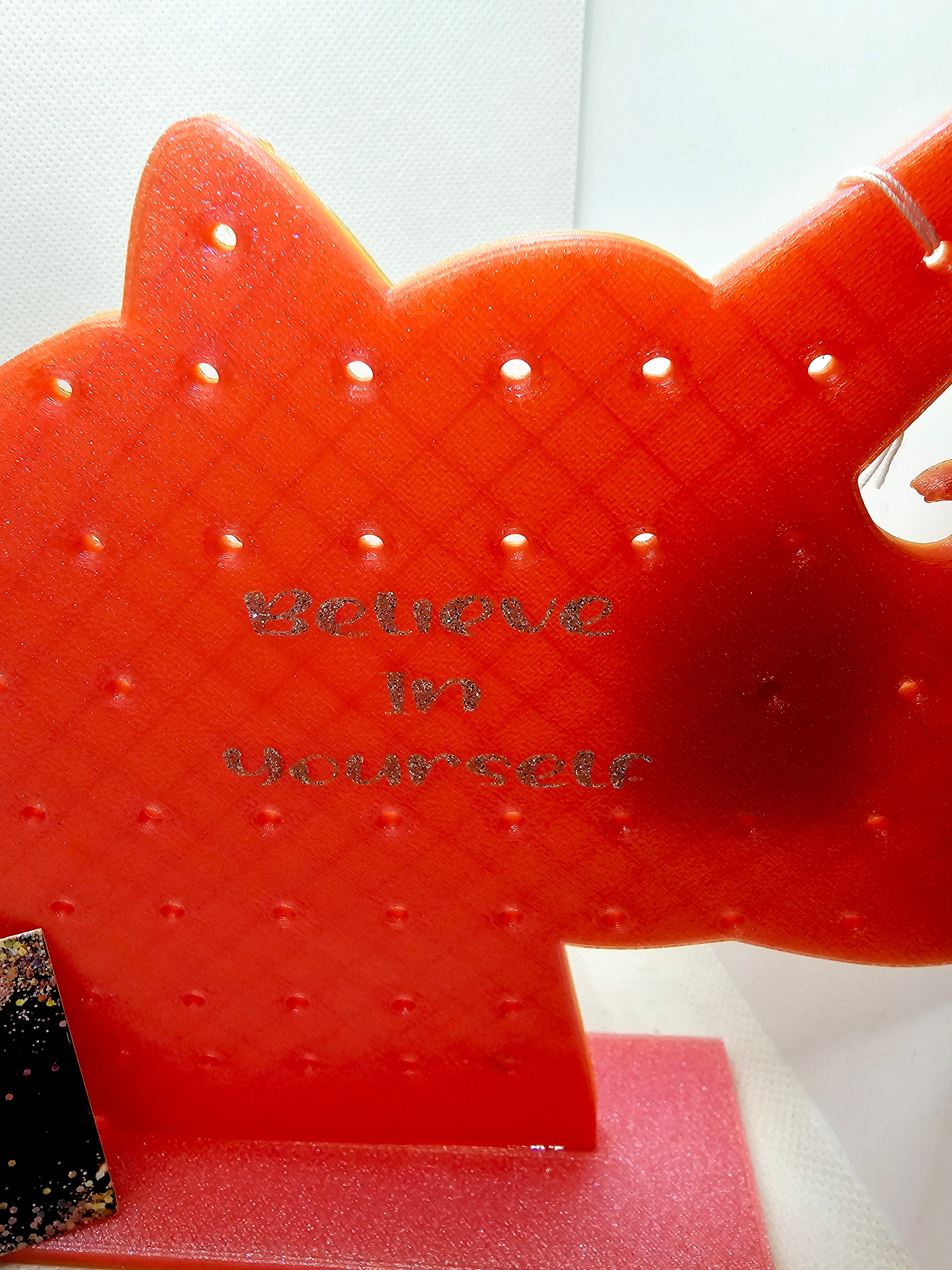 3D Pink Unicorn Head "Believe in yourself" Earring Holder