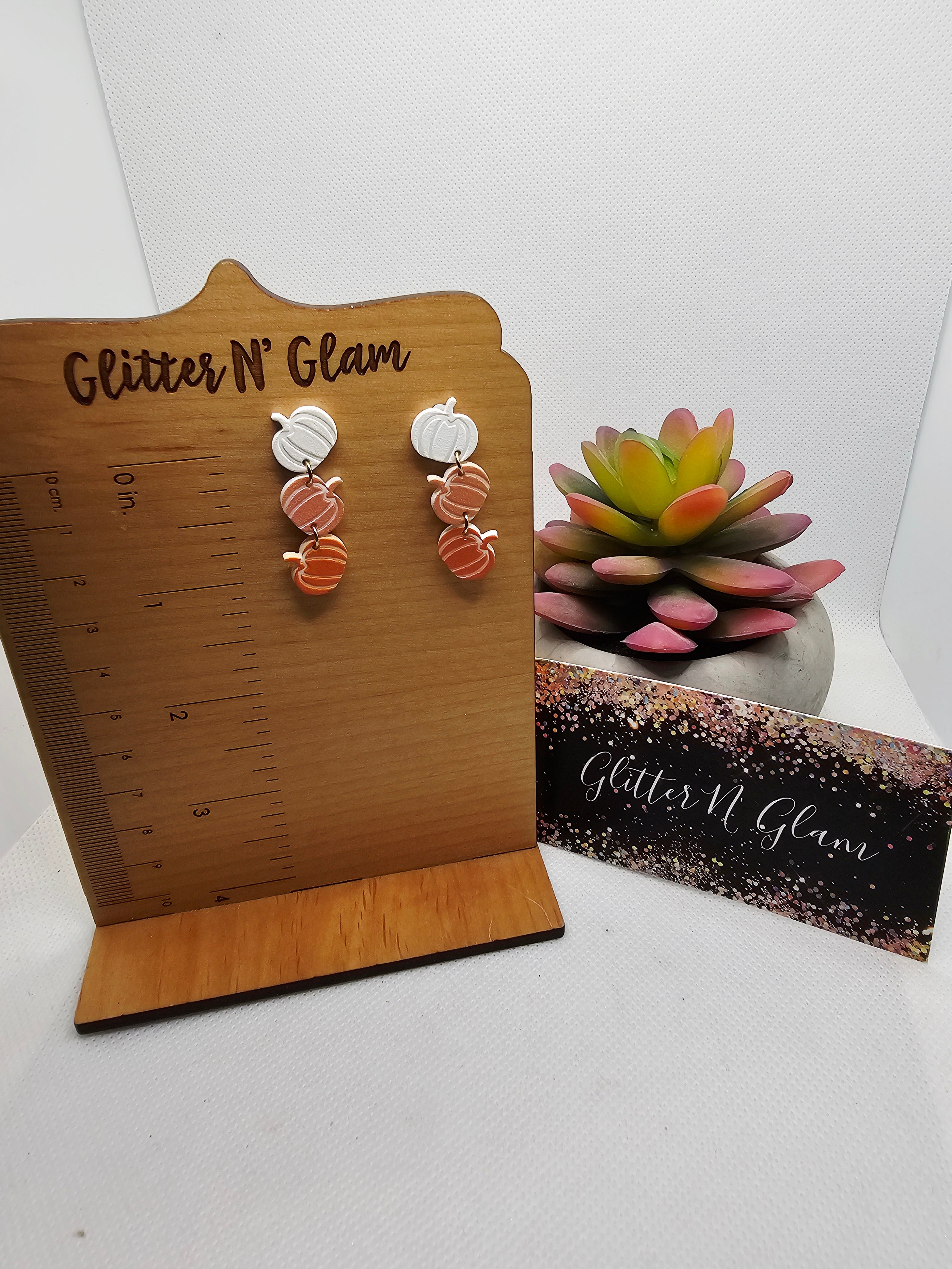 2696 Mini Pumpkin Dangle Earrings