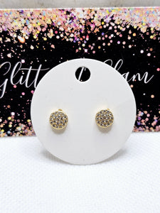 2546 Mini Gold with Bling Stud Earrings