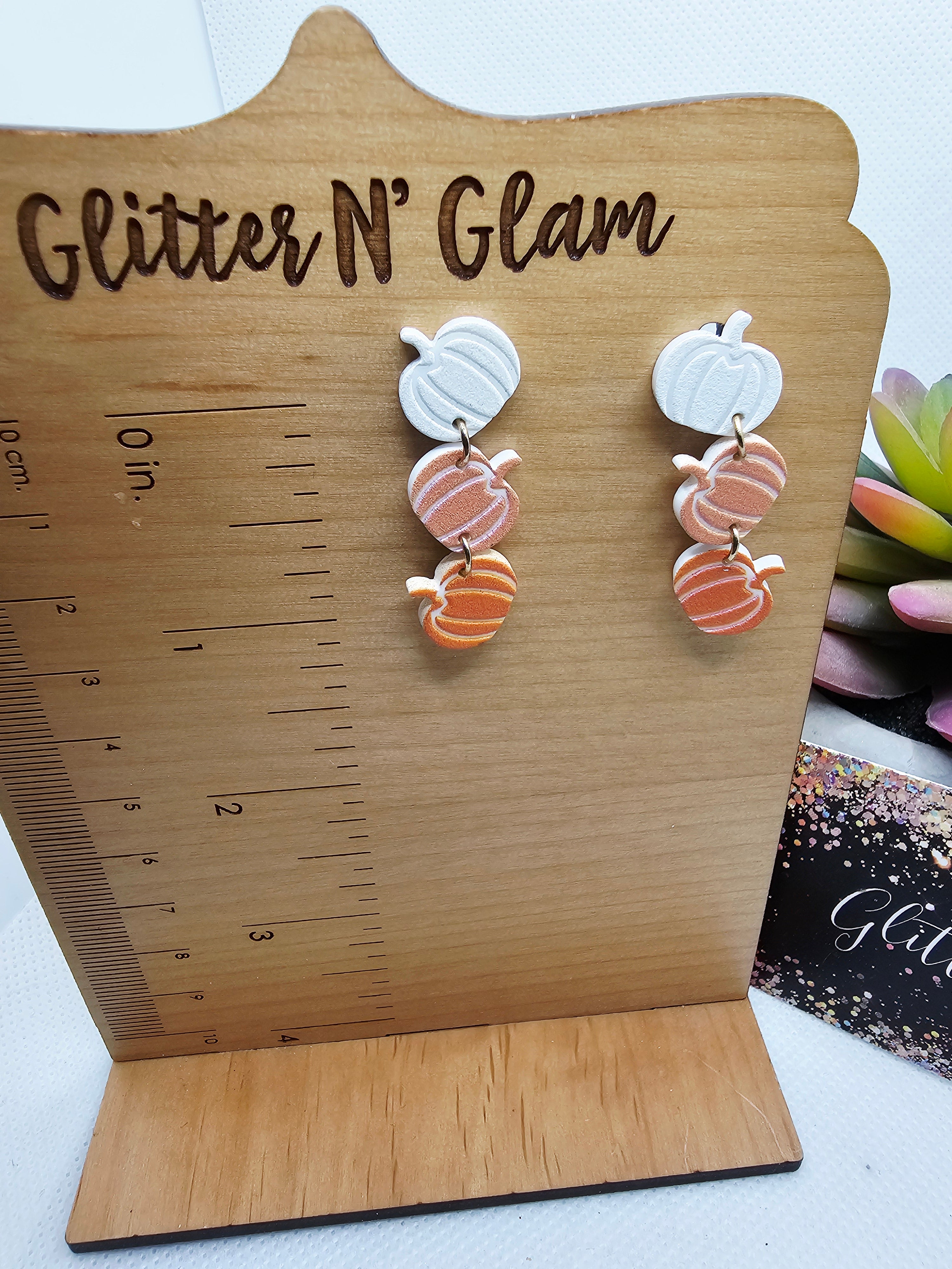 2696 Mini Pumpkin Dangle Earrings