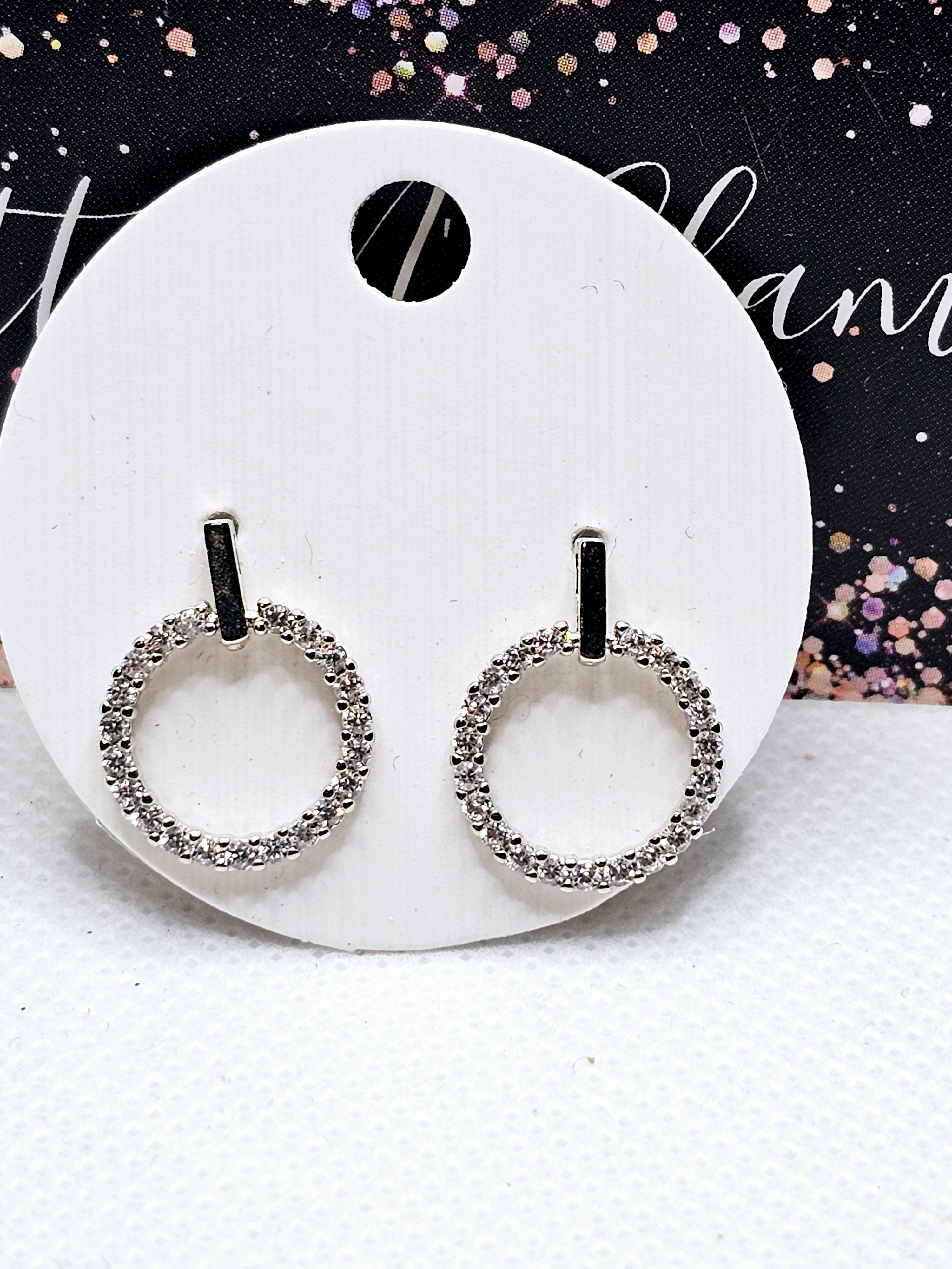 2552 Silver Bling Dangle Earrings