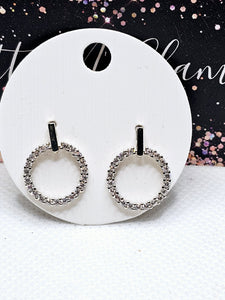 2552 Silver Bling Dangle Earrings