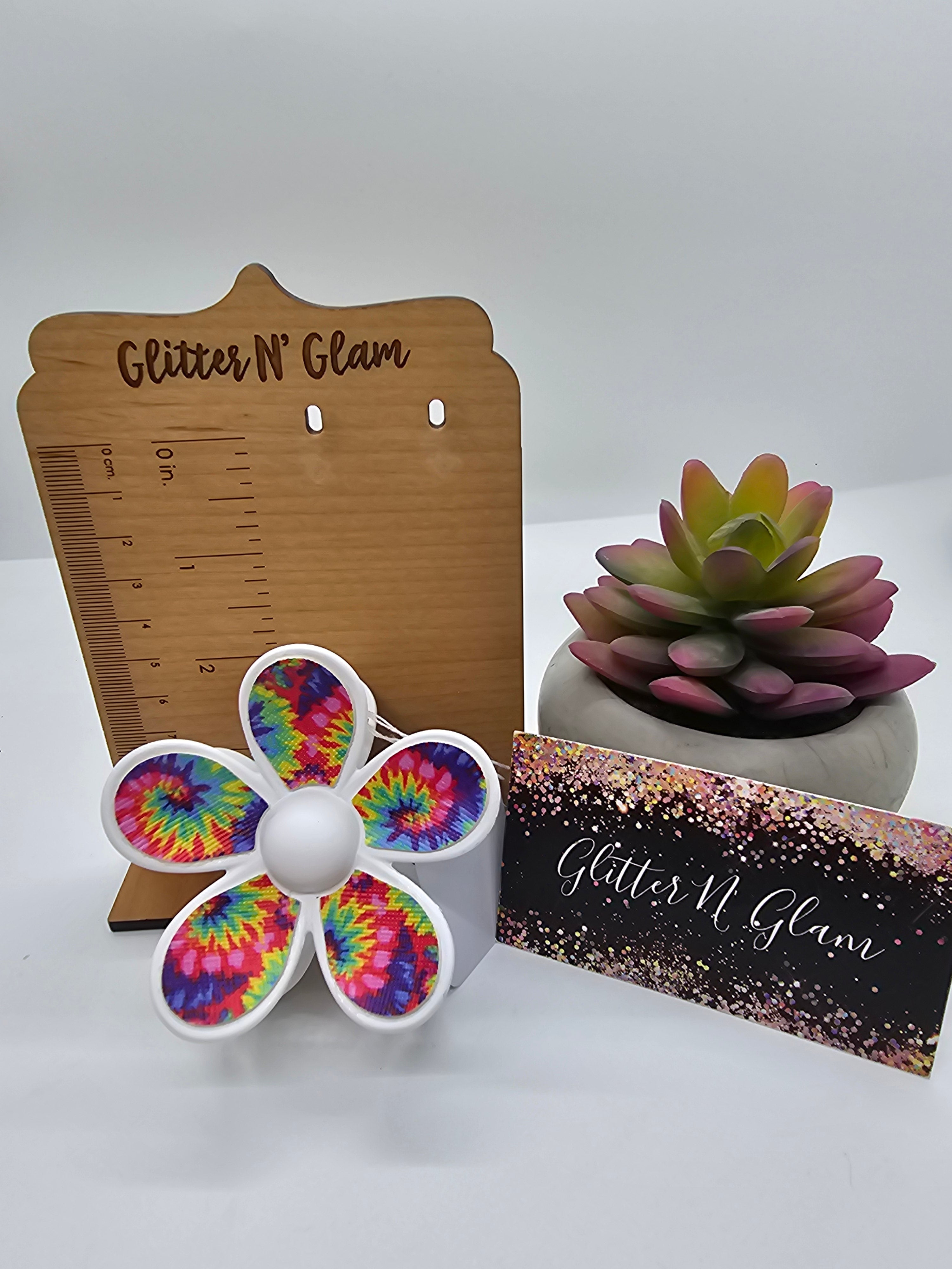 2635 White Tie Dye Leather Hair Claw Clip
