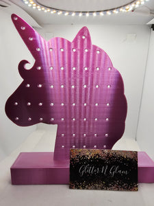 3D Pink Unicorn Head Earring Holder