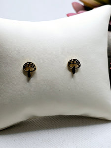 2533 Gold Mushroom Stud Earrings