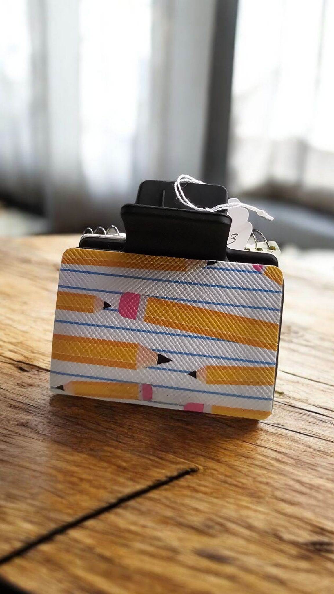 2733 Pencil Small Leather Hair Claw Clip