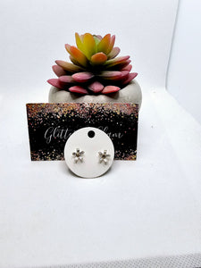 2519 Silver and Gold Flower Stud Earrings