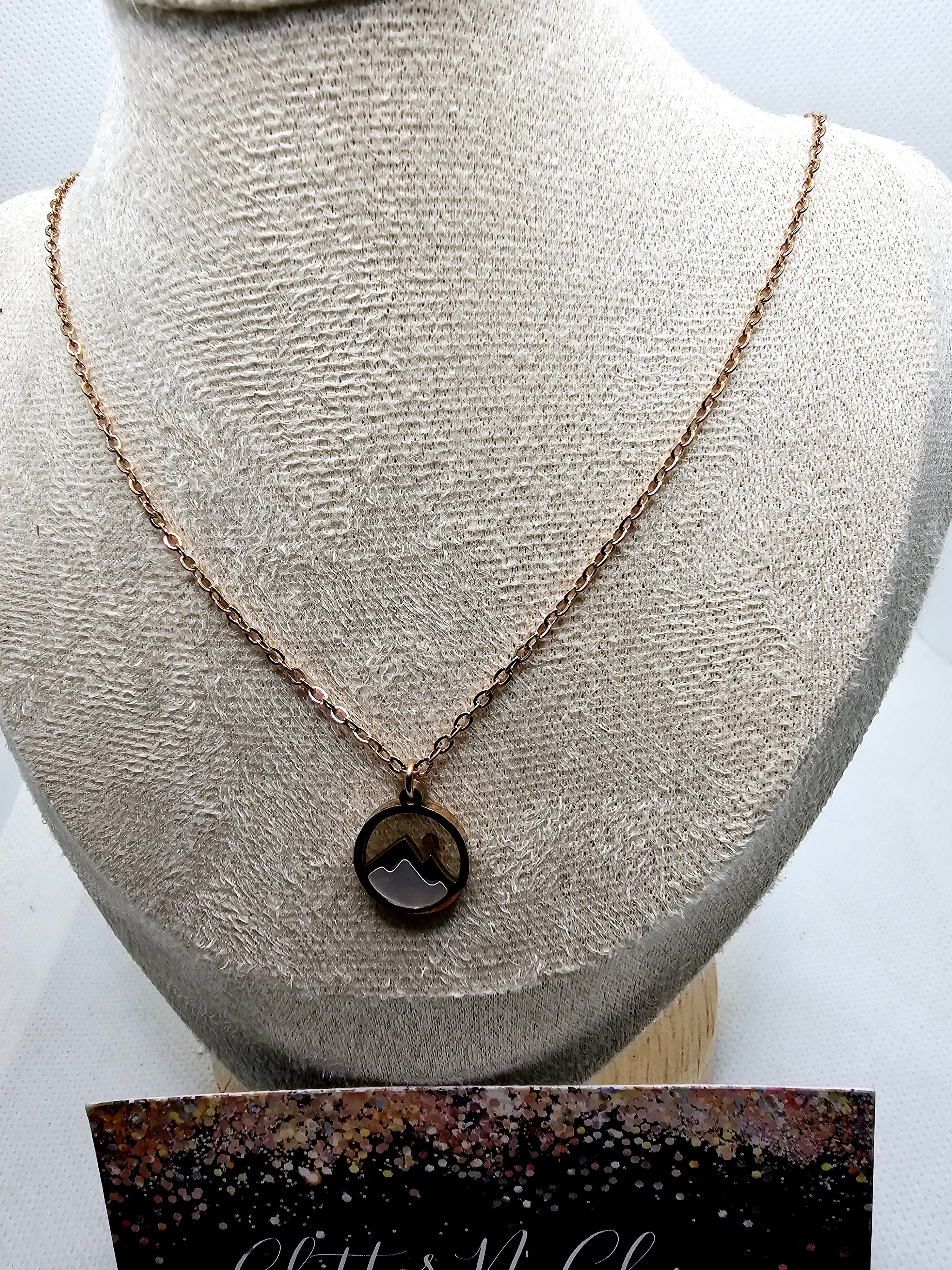 2595 Rosegold Mustard Seed Mountain Necklace