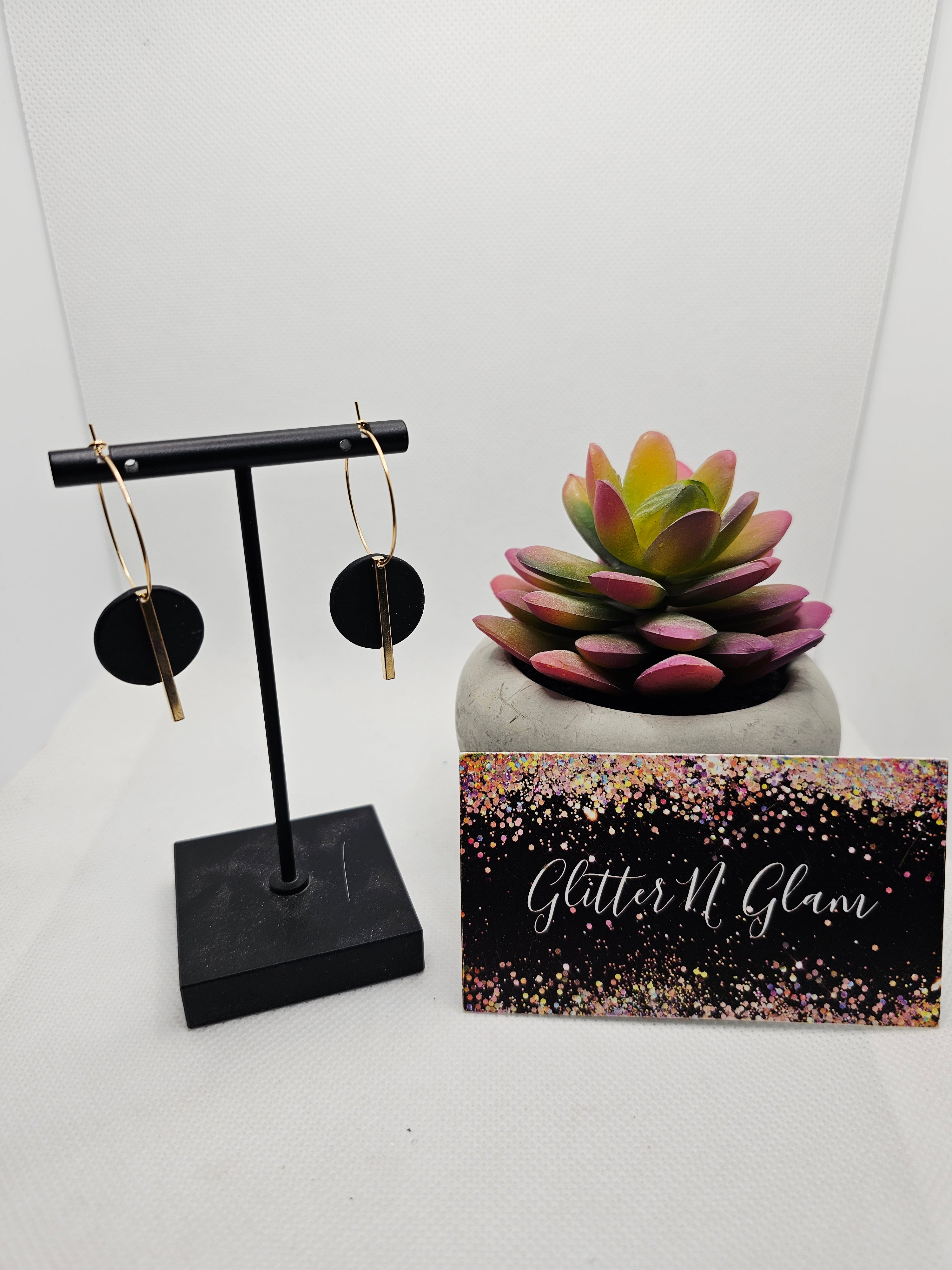 2707 Black Clay Disc's with Gold Accents