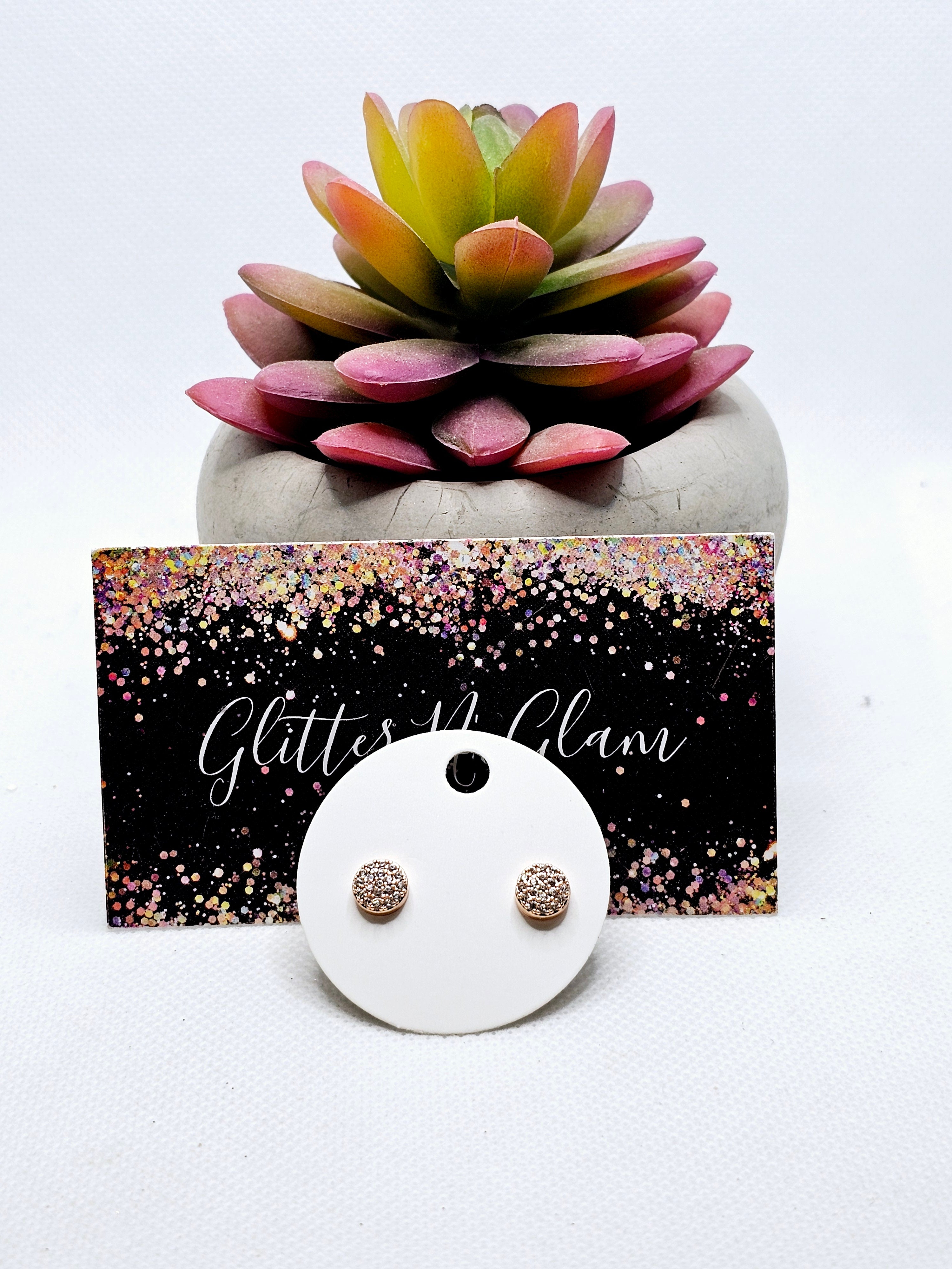 2545 Rosegold Mini Stud Earrings with Bling