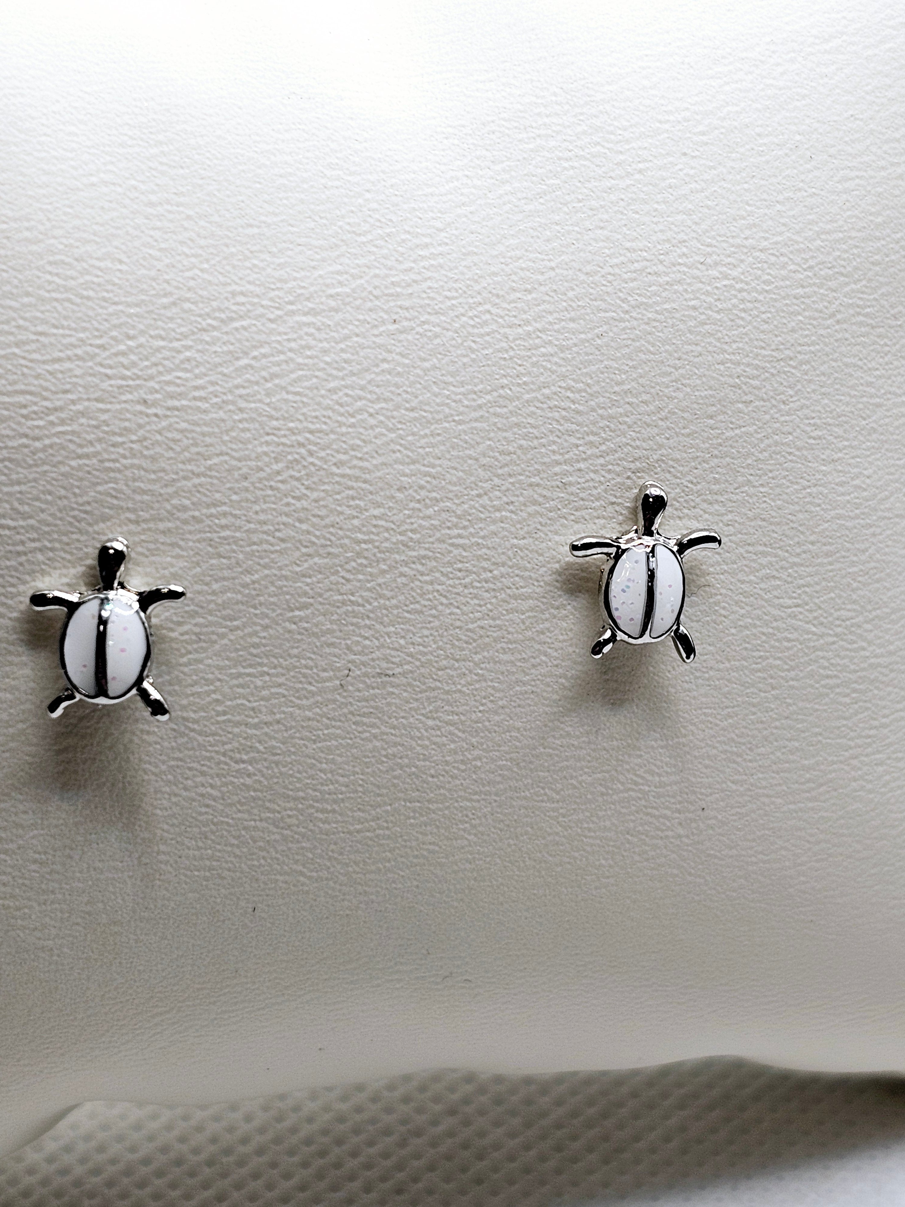 2525 Fire Opal Stone Sea Turtles Stud Earrings