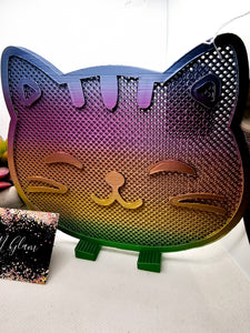 3D Rainbow Colored Kitty Earring Holder