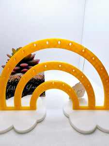 3D Yellow and White Rainbow Earring Holder