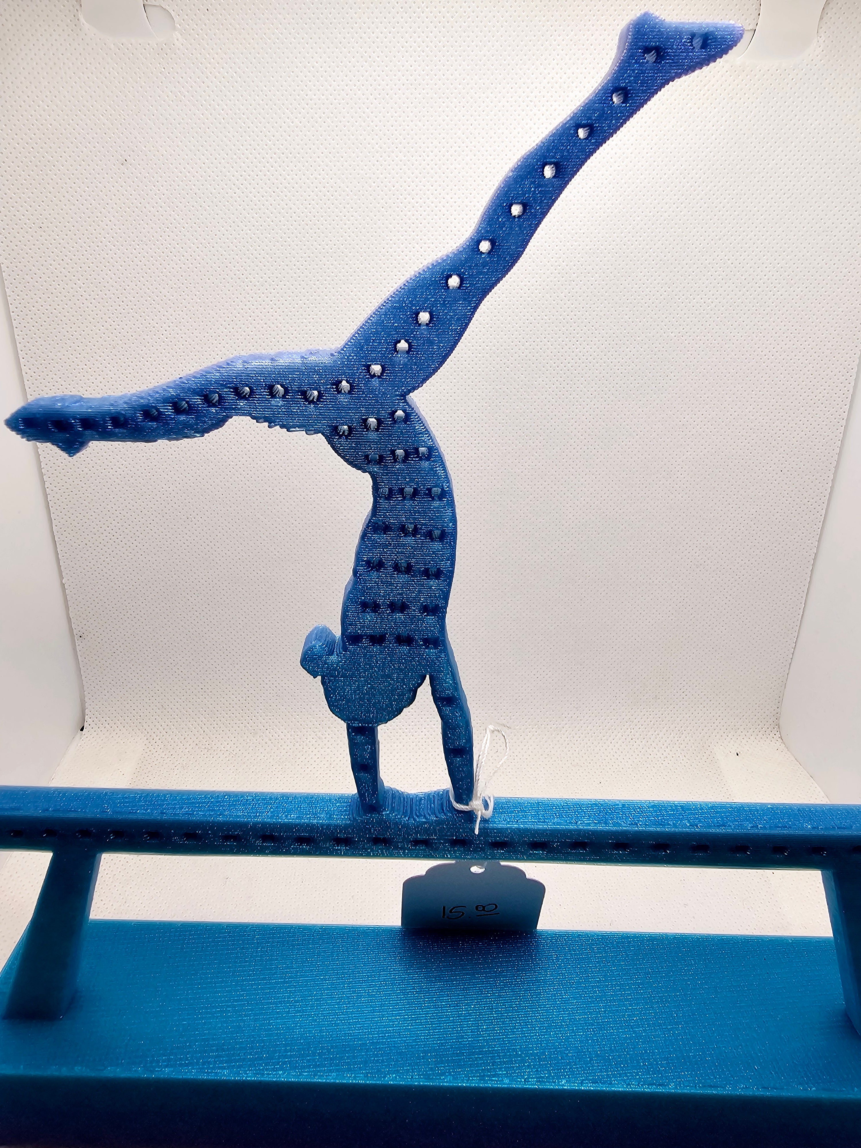 3D Gymnastics Earring Holder Teal and Purple