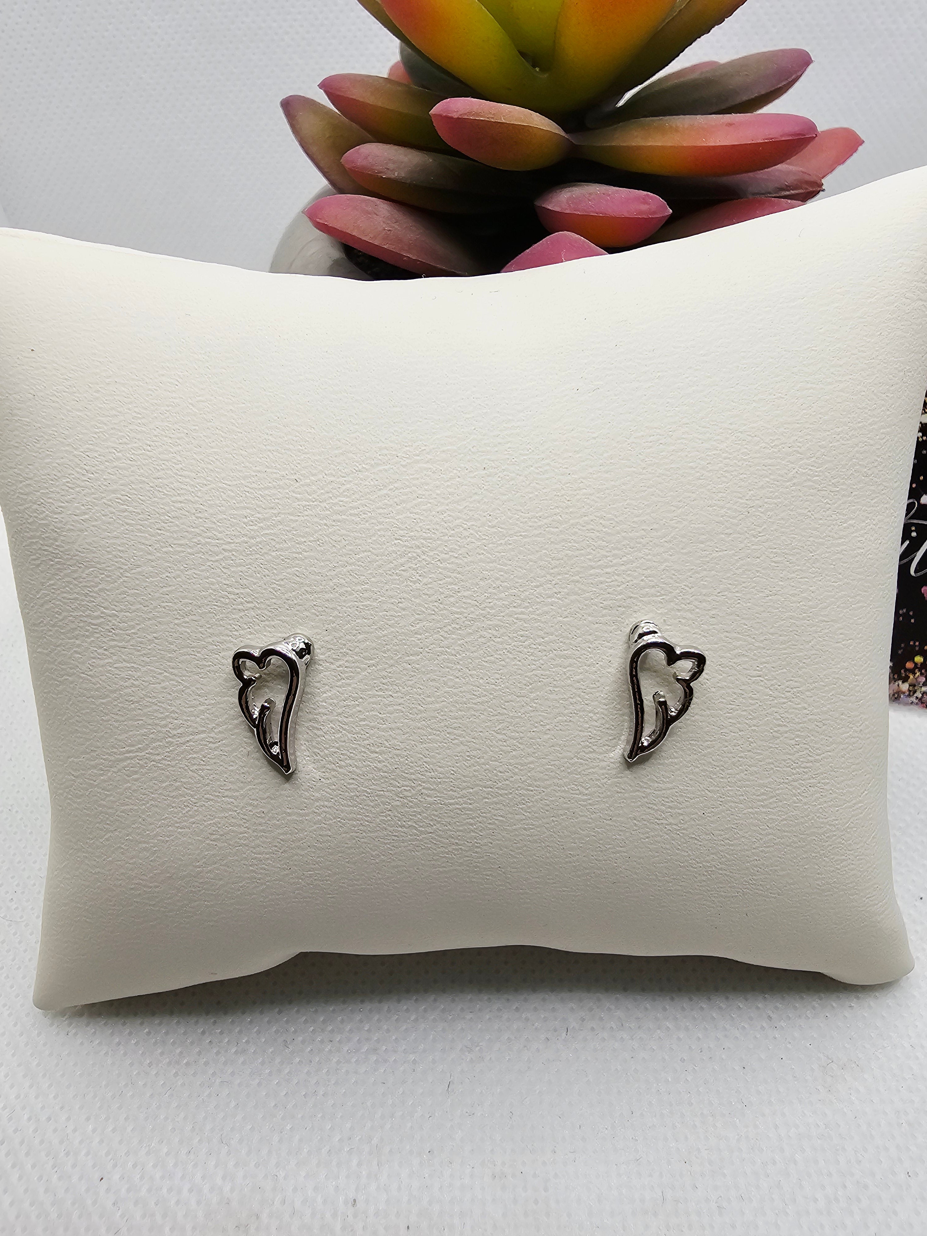 2656 Silver Wing Stud Earrings