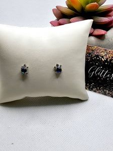 2518 Blueish-Green Turtle Stud Earrings
