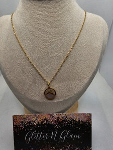 2594 Gold Mustard Seed Moutain Short Necklace