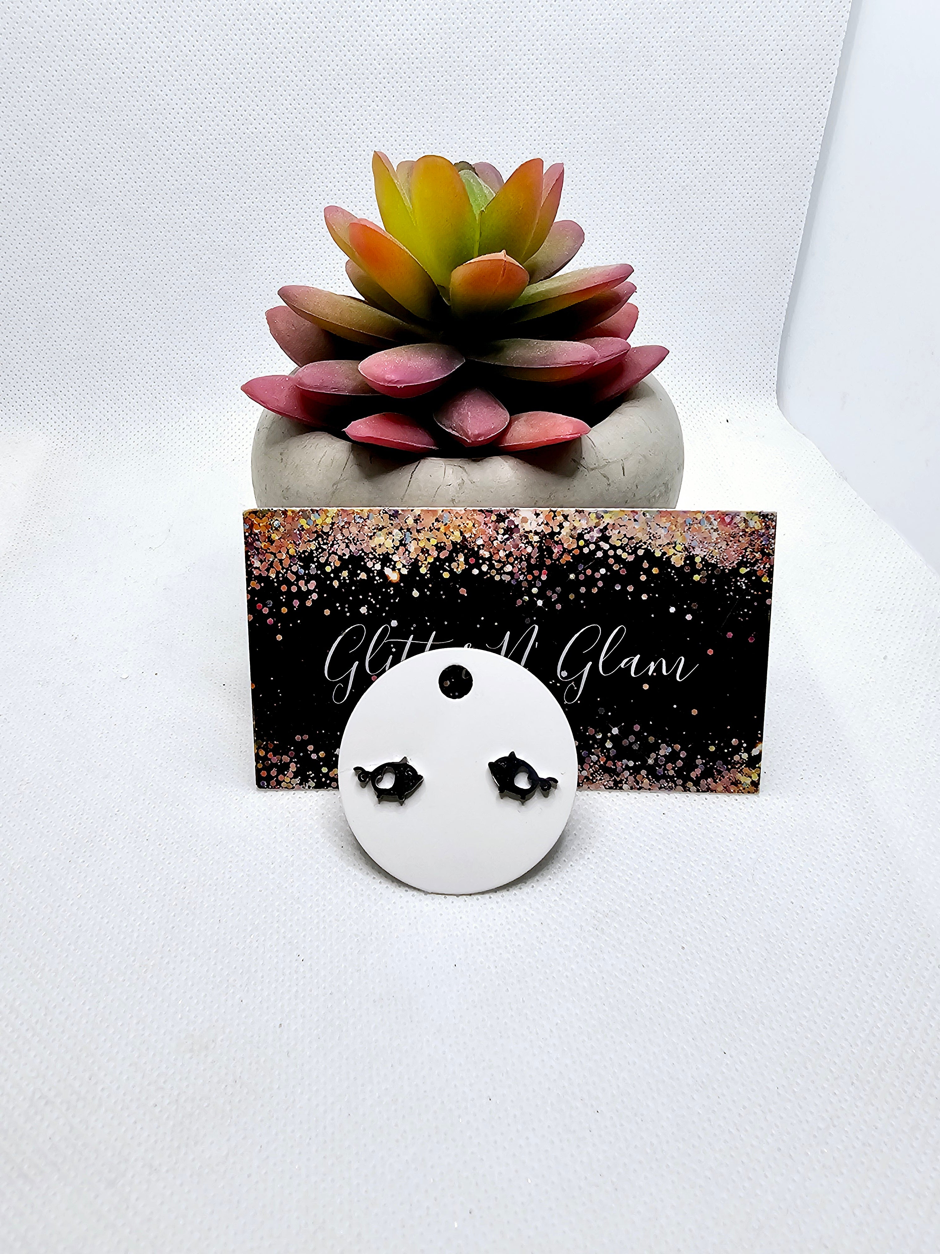 2520 Silver Pig Stud Earrings
