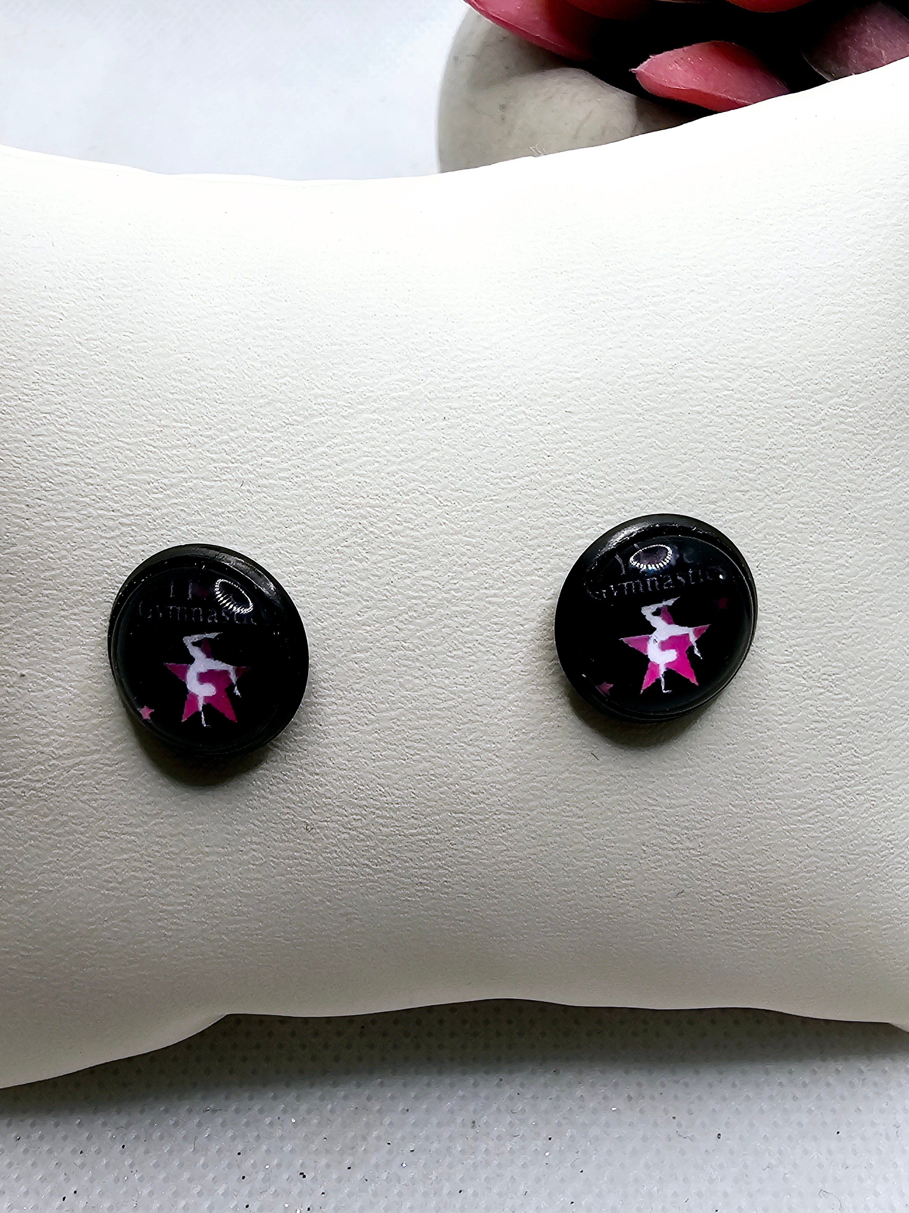 2560 I Love Gymnastics Stud Earrings