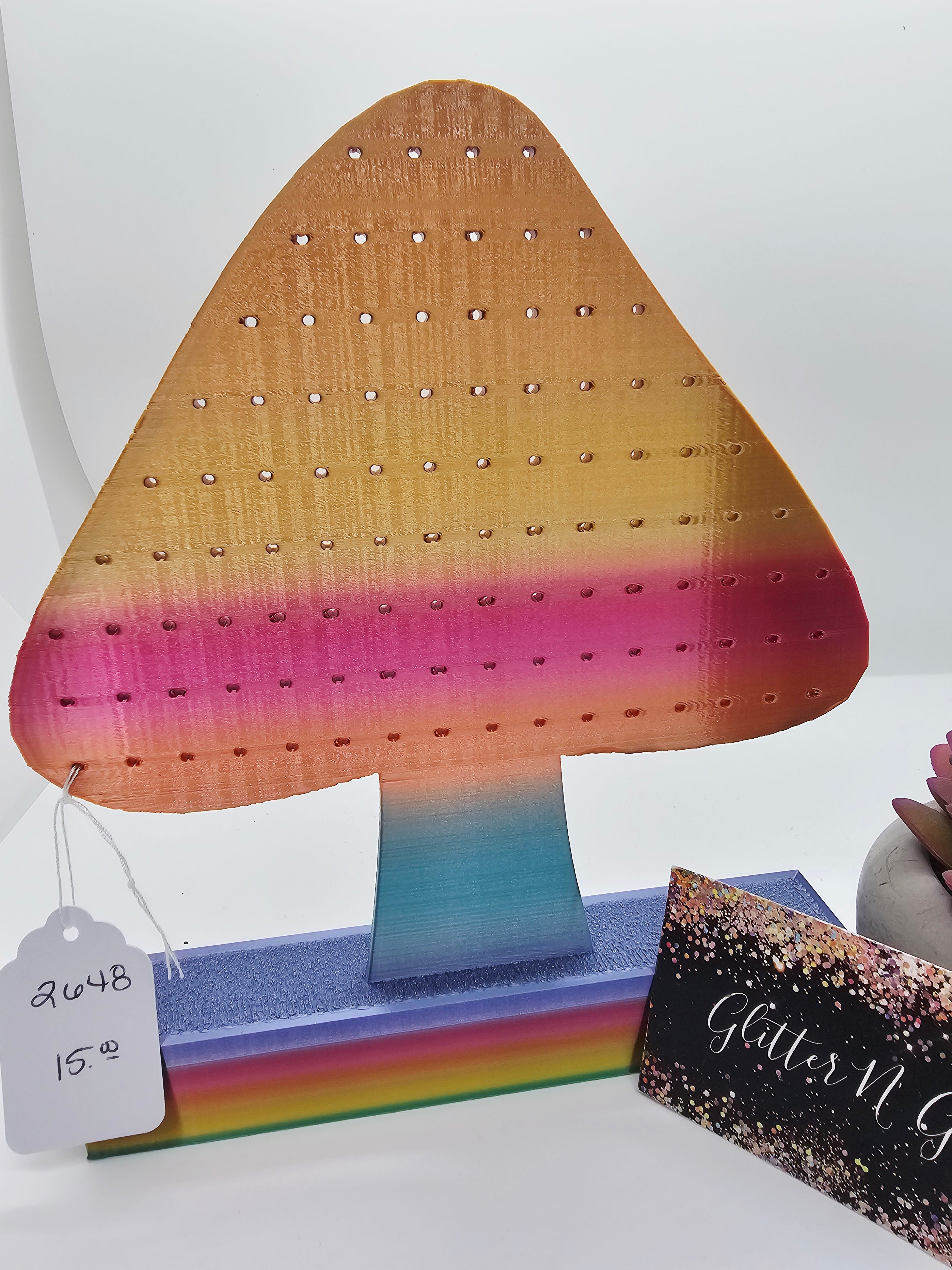 2648 3D Ombre Rainbow Mushroom Earring Stand