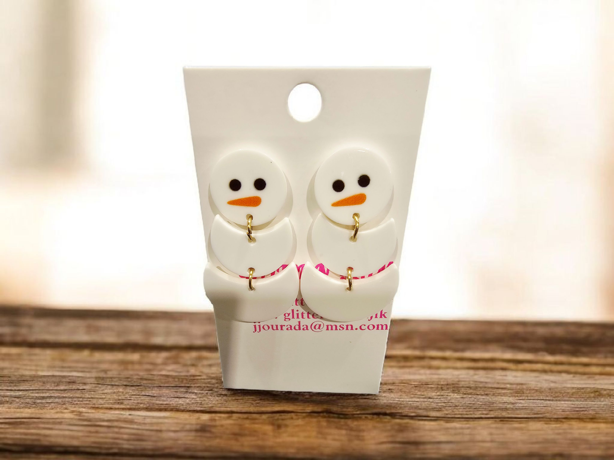 2790 Three Piece Snowman Dangle Earrings