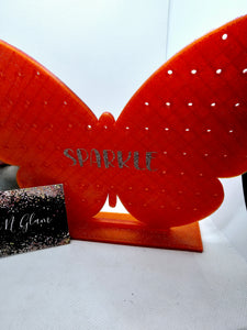 3D Orange/Pink Butterfly "Sparkle" Earring Holder