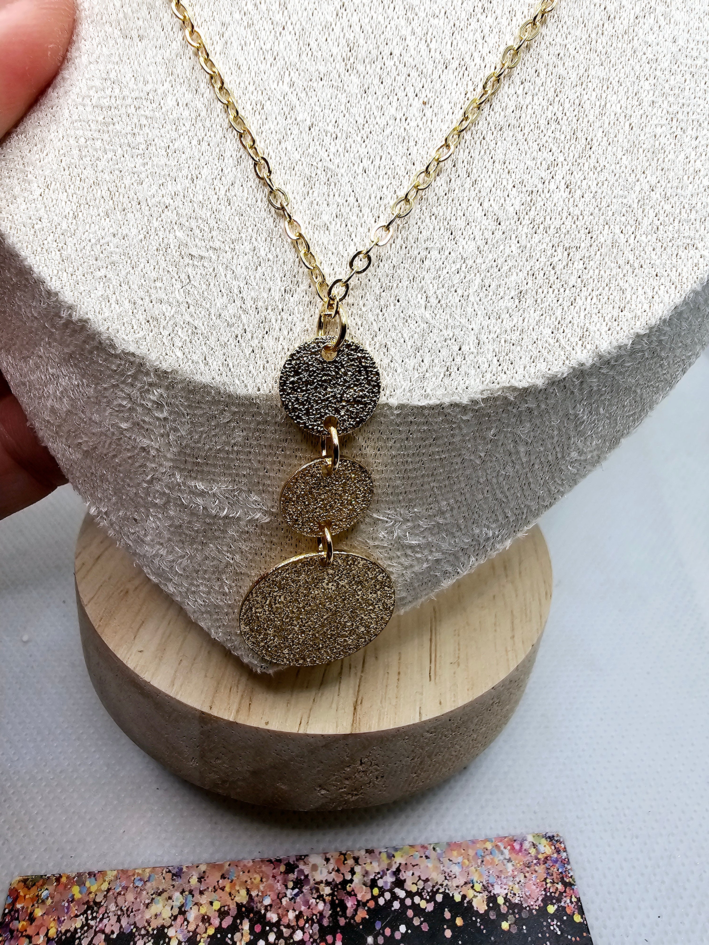 2579 Gold Long Sweater Necklace and Earring Set