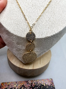 2579 Gold Long Sweater Necklace and Earring Set