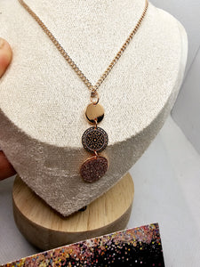 2581 Rosegold Long Sweater Necklace and Earring Set