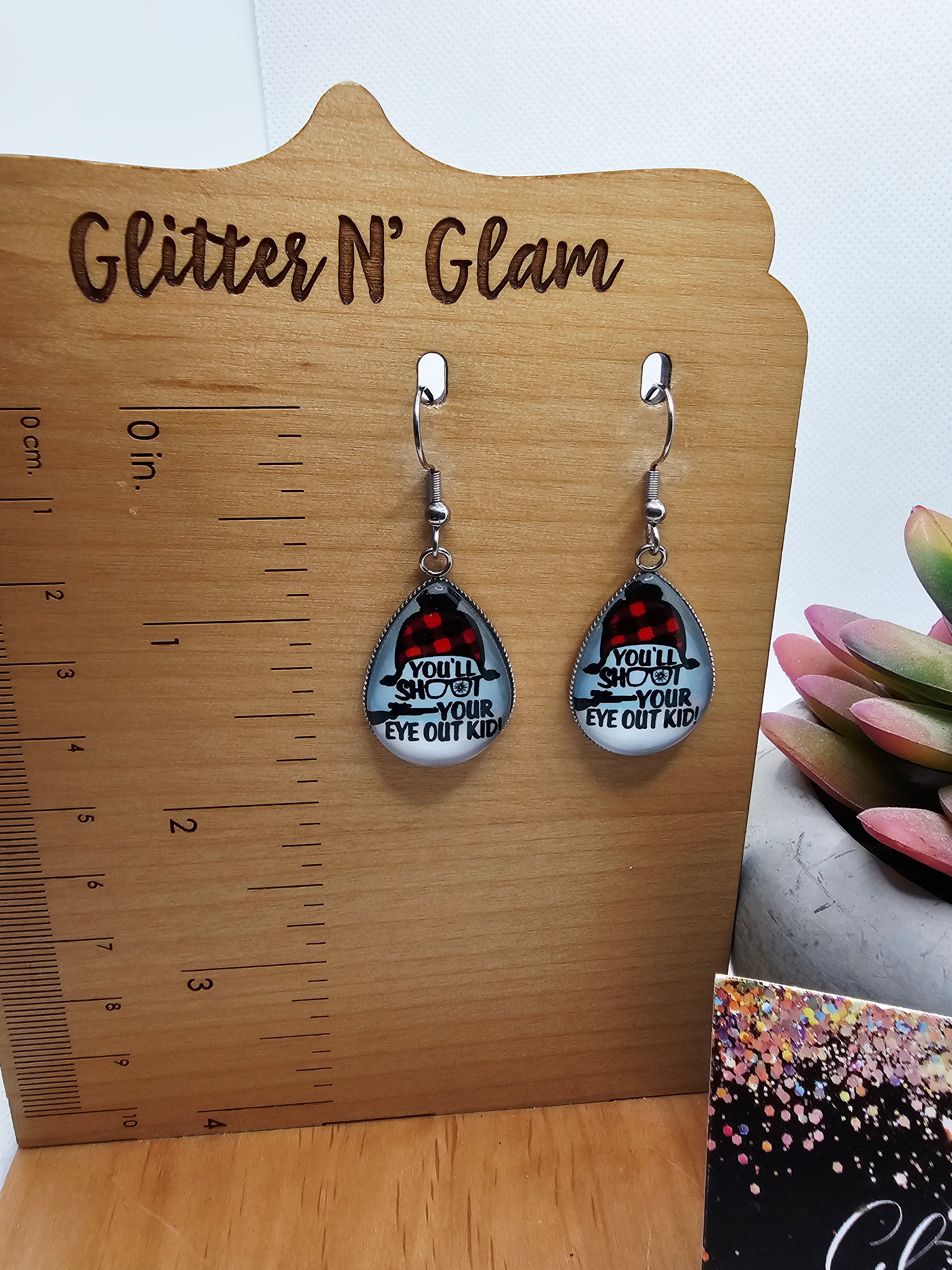 2708 "You'll Shoot Your Eye Out Kid" Dangle Earrings