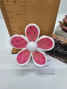 2640 White Mermaid Scales Leather Hair Claw Clip
