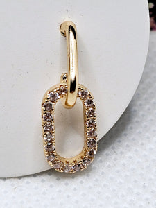 2538 Gold Small Dangle Earrings with Bling