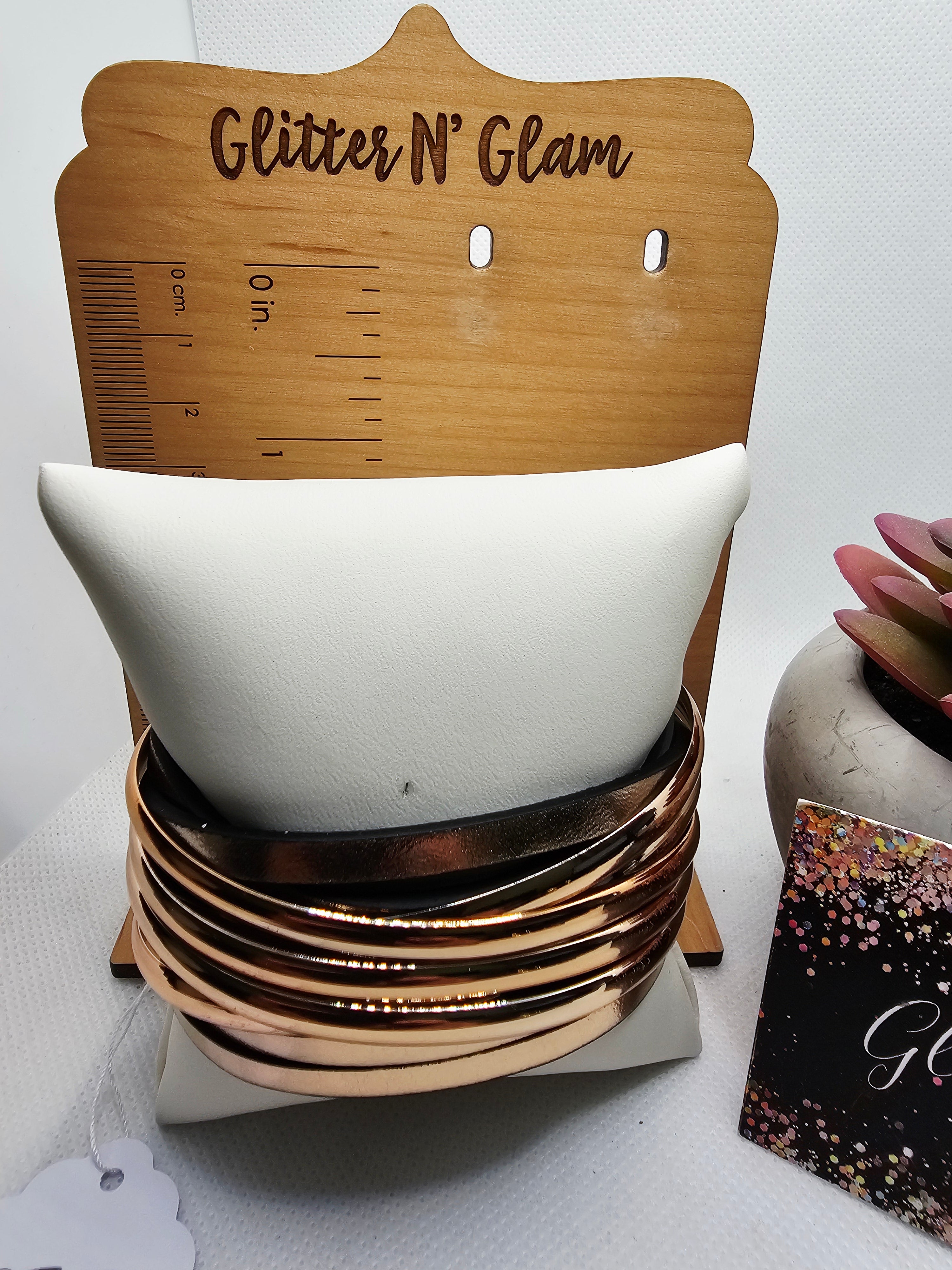 2719 RoseGold Leather Bracelet with magnetic closure