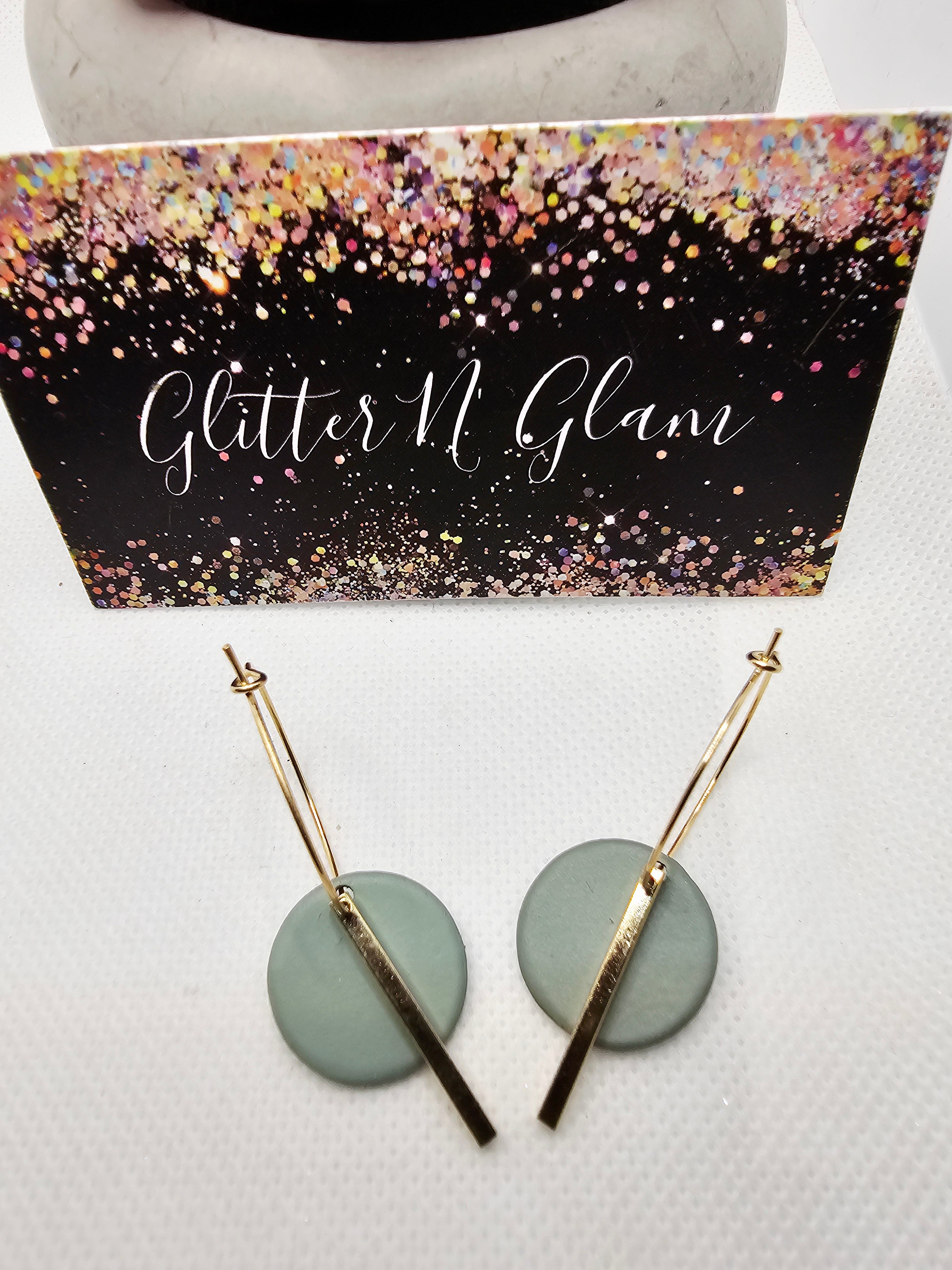 2704 Sage Green Clay Disc's with Gold Accents