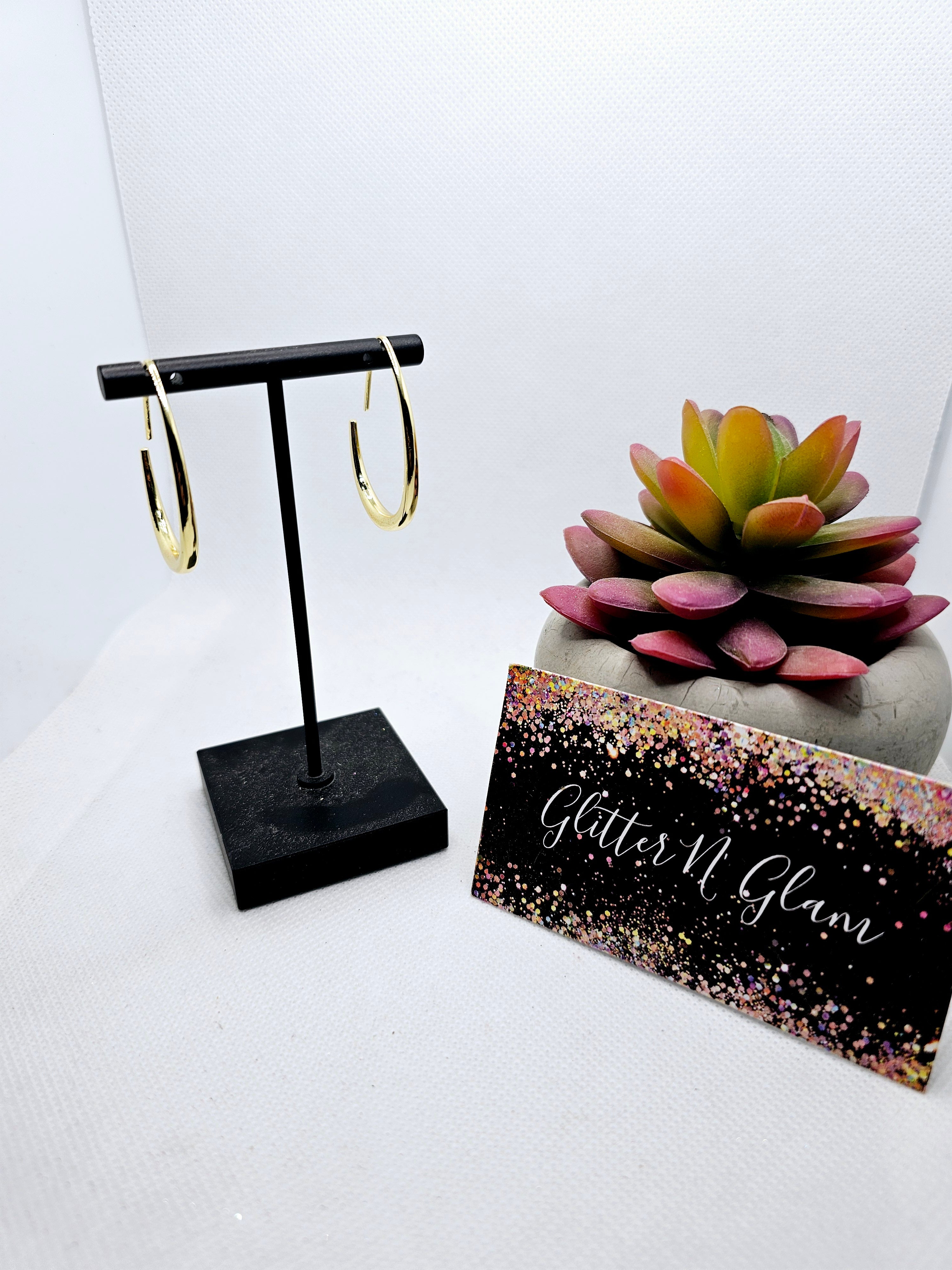 2555 Gold Half Moon Dangle Earrings