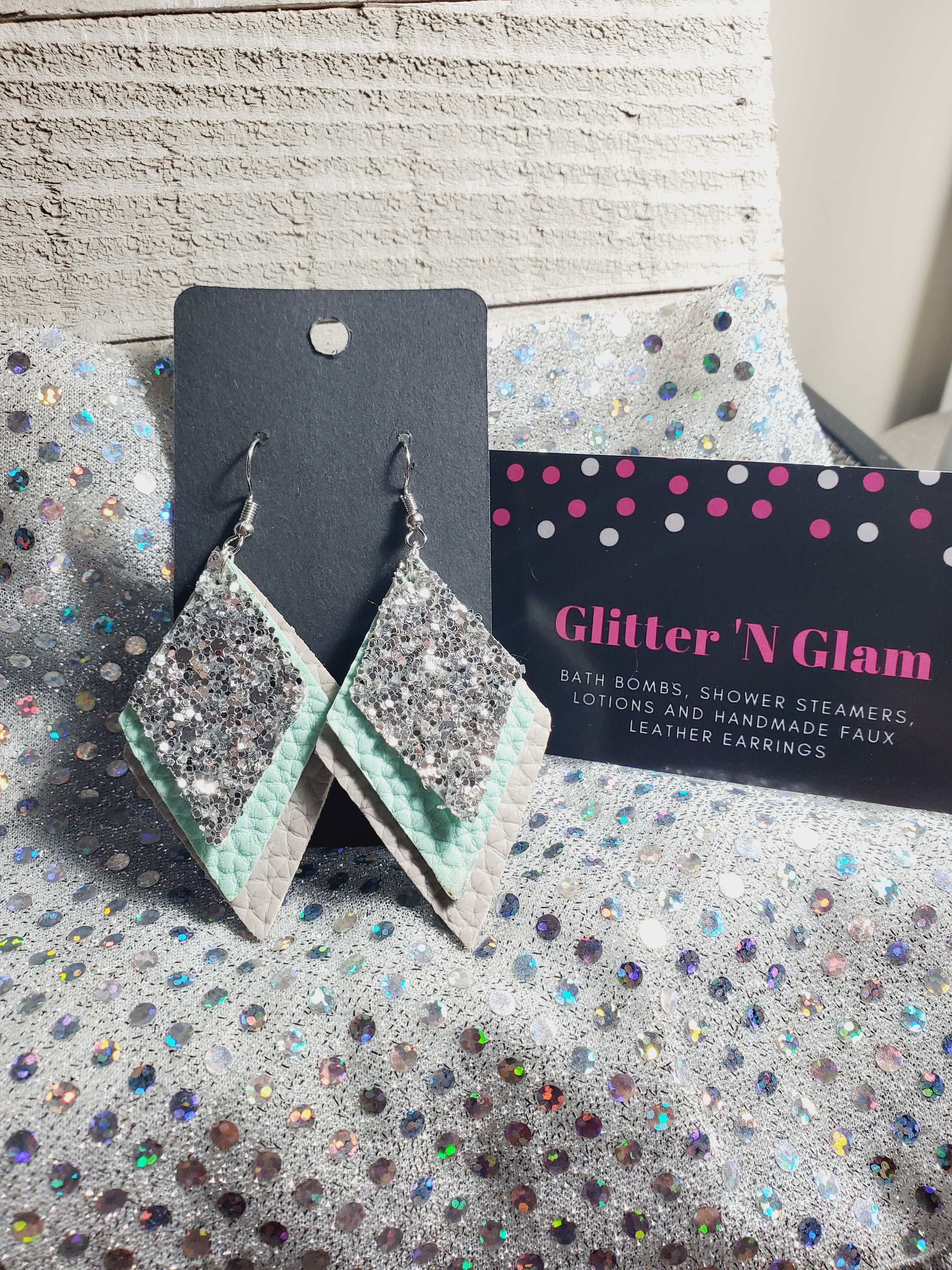 402 Triangle Three Layer Dangle Earrings