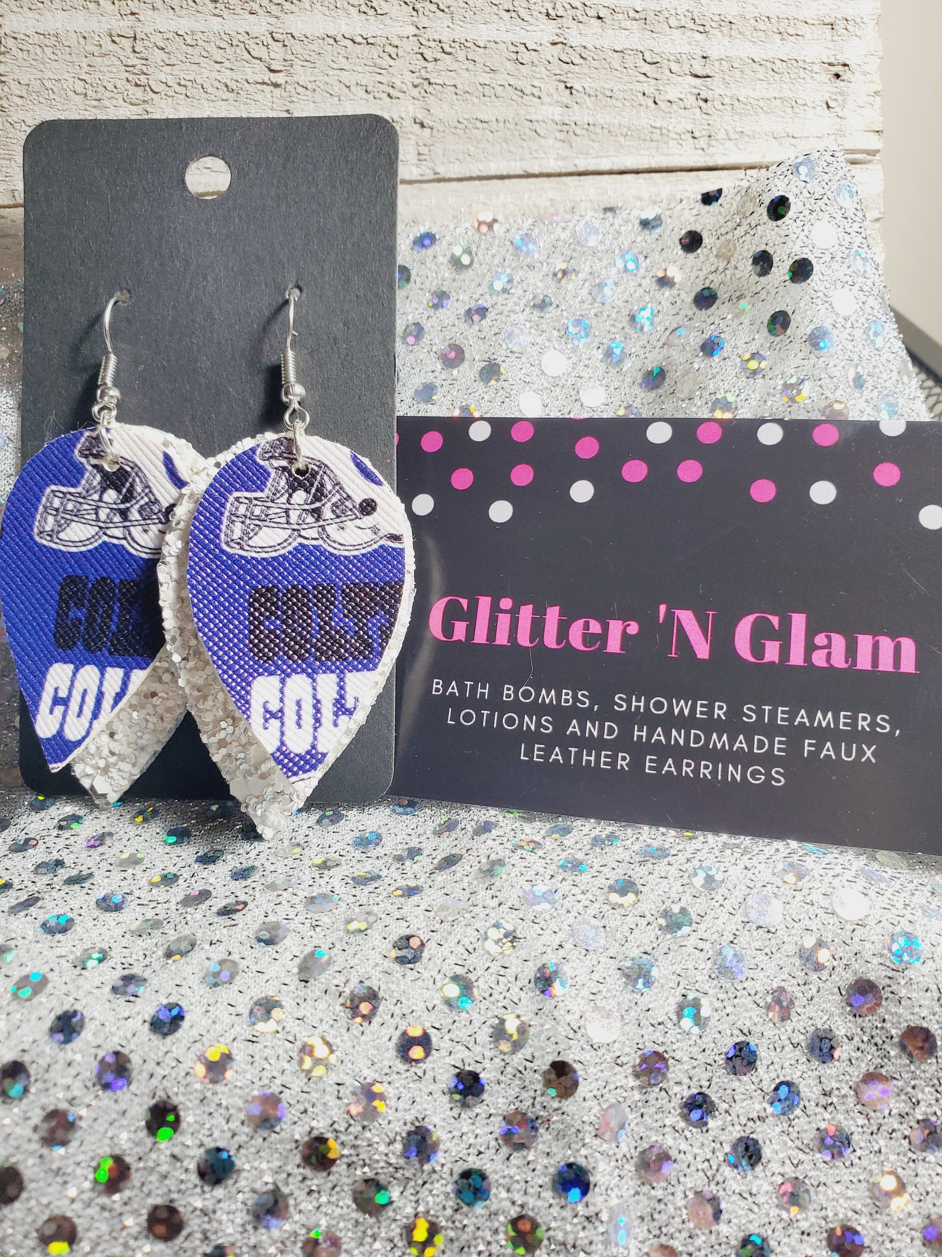 384 Colts Upside Down Dangle Earrings