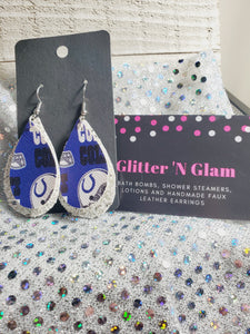 383 Colts Teardrop Dangle Earrings