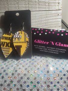 363 Hawkeyes Inspired Upside Down Teardrop Dangle Earrings
