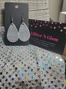 107 Small Teardrop Striped Dangle Earrings