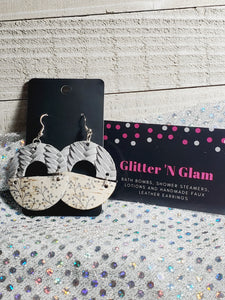229 Gray Braided Leather on Cork Dangle Earrings