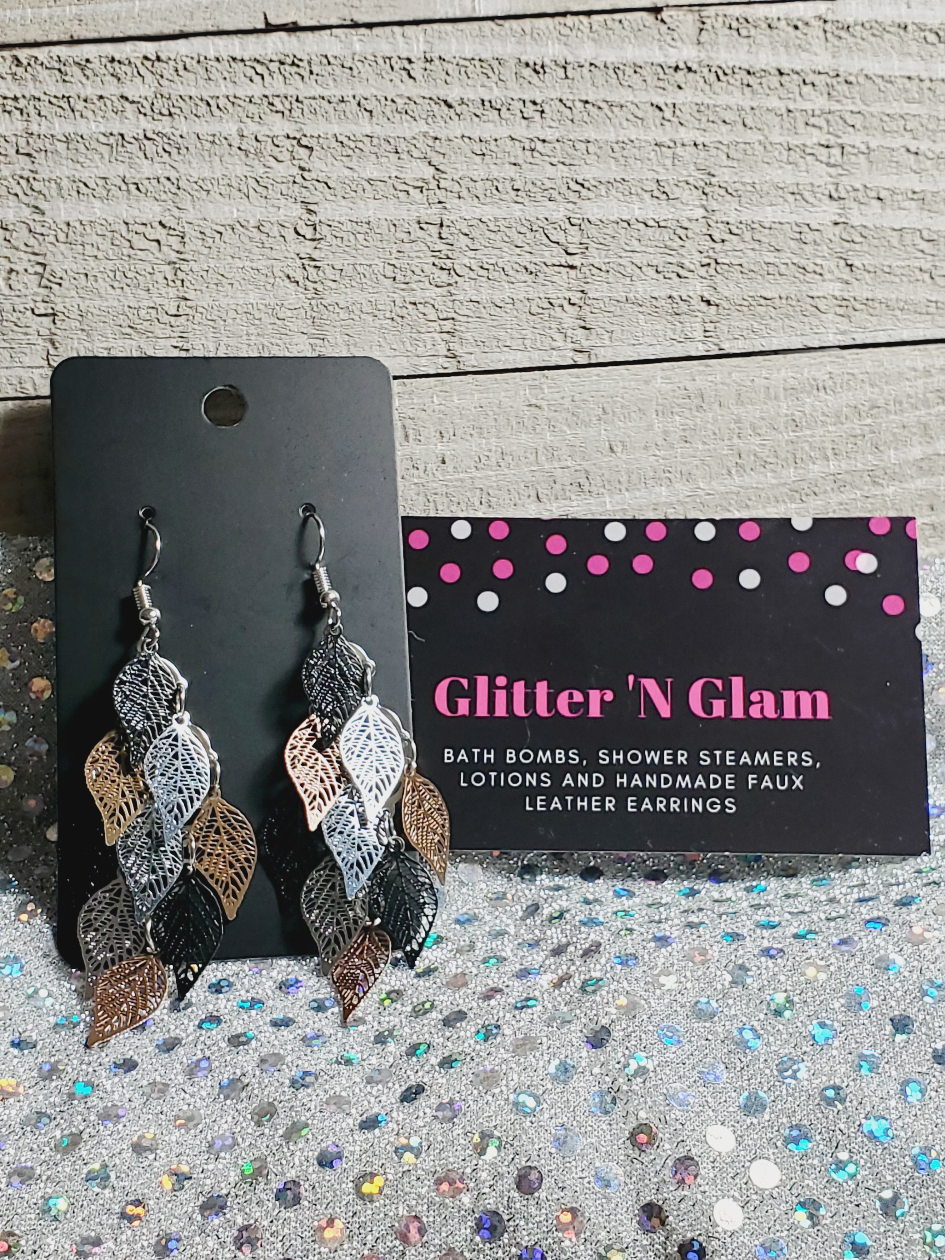 288 Metal Multi-Colored Leaves Dangle Earrings