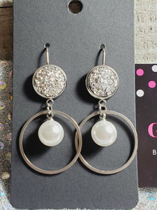 283 Silver Duzy Dangle Earrings with Pearl
